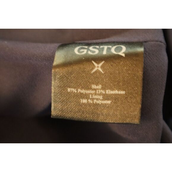 GSTQ 1F23D034 Women's Sz 4 Midnight Navy Blue Plunge Wrap Jumpsuit - Picture 7 of 13